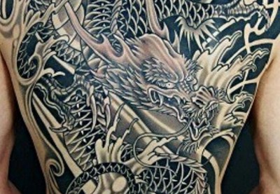黑龙纹身图案及手稿 胆小之人最好不要纹