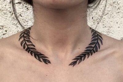 男女脖子项链纹身图案 个性十足的设计体验