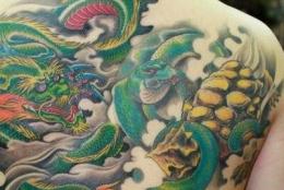 玄武纹身图案及手稿欣赏，乃传说中的天之四灵之一